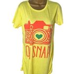 Sindrella “Oh Snap” Graphic Shirt Dress Yellow S Photo 0