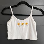 Brandy Melville  JOHN GALT White Crop Tank Top Flowers Women’s One Size EUC Photo 1