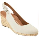 Vionic  Coralina Oat Canvas Espadrille Wedge Shoes Size 8.5 Photo 0