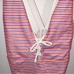 Anthropologie Iona NWT One-Piece Swimsuit poppystripe lace up front sz L Photo 3