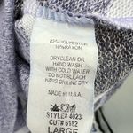 Entro  L blue striped boatneck dolman sleeve lightweight top sweater casual Photo 2