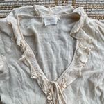 Auguste  the Label Cream Swiss Dot Ruffle Mini Dress Tie Front US 4 Boho Photo 2