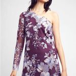 Free People Rosalie Embroidered One Shoulder Mesh Mini Dress in Wine Size 4 Photo 9