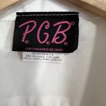 Vtg PGB Button Down Shirt Women XL White/Gold Studs Jaguar Embroidery Pocket USA Photo 2