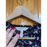 Rebecca Taylor  Silk Cotton Blouse Abstract Floral Print Button Front Size 10 Photo 1