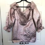 ASOS NWT Pink Metallic Corset Bodice Bardot Neckline Luxe Mini Dress Size US 6 Photo 2