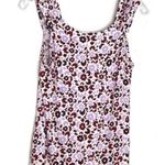 14th & Union Shirred Shoulder Tank Top Floral Tee Photo 3