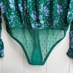 Free People bodysuit floral ruffled long sleeve bell sleeve polka dot chiffon XS Photo 3