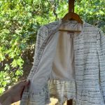 Rebecca Taylor Women's White And Black Tweed Peplum Jacket Size 8 Photo 2