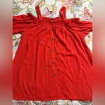 Speed Limit MPH women’s size 3X red tomato pullover cold shoulder blouse adjusts Orange Photo 5