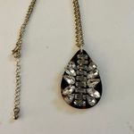 Stunning Gold Necklace with Tortoise Shell and Crystal Pendant! Brand new! Photo 5