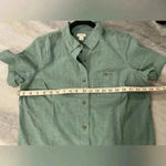 NWOT L.L. Bean Women’s Sage Green Stretch Cotton Short Sleeve Button Down Shirt Photo 7