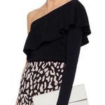 Milly  Women’s Large Black One Shoulder Ruffle Top Photo 0