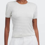 Madewell  Maureen Microrib Knit Tee Shirt Striped Monument Size Large Photo 0