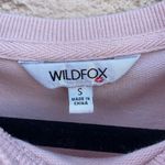 Wildfox But First Cocktails Sommers pink flocked statement sweatshirt sz S small Photo 5