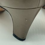 Salvatore Ferragamo Vintage 90s kitten Heels Taupe leather weave stitch dress Photo 10