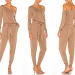 Majorelle Charlotte Knit Neutral Jumpsuit in Taupe Photo 1