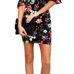 Lulus  Hot Tropics Black Lace Embroidered Off-the-Shoulder Dress Medium Photo 0