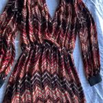 Parker Veronica Silk Mini Dress Women's Sz S Sparkly Red Dark Romantic Western Photo 4