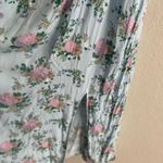 SO  Light Blue Floral MIDI Dress Front Slit Cutout Juniors XXL Lightweight Sheer Photo 4