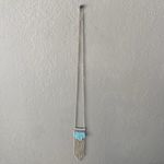 Anthropologie  Shiraleah Eulalia Necklace Turquoise Fringe Chains Photo 5