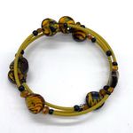 Amber and Tigers Eye Coiled Bracelet Black Photo 1