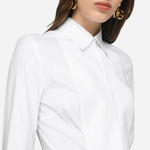 Dolce & Gabbana stretch-poplin tuxedo shirt white size 46 Photo 1