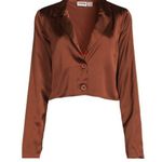 Noisy May Cropped Blazer Top in Cappucino Photo 0