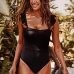 Summersalt  Ruff Oasis Ner One Pice Swimsuit Black Padded Modest Womens 18 Photo 0