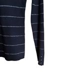 White House | Black Market  Sweater Medium Gold Lurex Stripe Turtleneck Pullover Photo 4