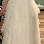 White And Gold Beaded Formal Prom Dress Size XS Photo 1