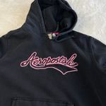 Aeropostale Y2K VTG Embroidered Oversized Hoodie Womens Size S Black Spellout Photo 10