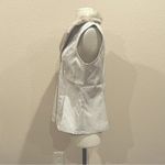 Dennis Basso NWOT Ivory Faux Fur and Leather Moto Vest Size Small Photo 4