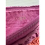 J.Crew Womens Pink Purple Striped Straw Clutch Wristlet Perfect Summer Purse NWO Photo 4