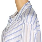 Free People  white with light blue stripes long sleeve button down Medium EUC Photo 6