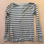 Stateside Striped Thermal Henley Tee Photo 2