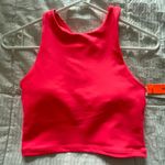 AQUA womens neon pink racerback crop sports bra NWT Photo 0