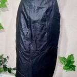 Bermans Black Leather Pencil Skirt Pockets Size 6 Photo 2