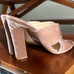 Gianvito Rossi  mauve pink velvet cross strap block heel slip on mules 38.5 Photo 14
