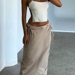 Tiger Mist Neutral Midi Skirt Photo 0