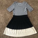 Danny & Nicole Sz L Sweater Dress  Color Block Gray Black Cream Photo 0