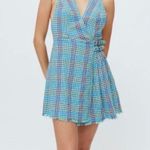 Urban Outfitters  Blue Plaid Wrap Dress Photo 1