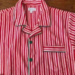 Pajamagram Pajamas Christmas Candy Cane Flannel Top Satin Shorts Size Large Red Photo 4