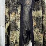 Vintage TanJay Green Botanical Open Front Knit Blazer Plus women’s Size L Size L Photo 1