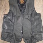 Milwaukee Leather Black Premium Leather Classic Braided Motorcycle Vest XL Photo 0