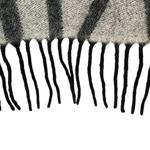 Isaac Mizrahi gray scarf wrap with black fringes 59" length Photo 5