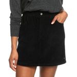 Roxy Black Corduroy Ribbed Mini Skirt Size Extra Large Photo 0