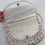 Vintage Magid Women's‎ Silver Beaded Satin Purse Clutch Shoulder Bag White Small Photo 8