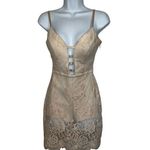 Bebe  Sexy Little Pink Lace Cut Out Mini Dress With Shorts Underneath EUC Size 2 Photo 1