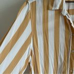 American Eagle Oversized Vertical Stripe Preppy School Girl Shirt Small Photo 2